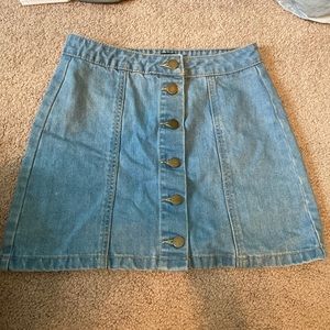 forever 21 button down denim skirt